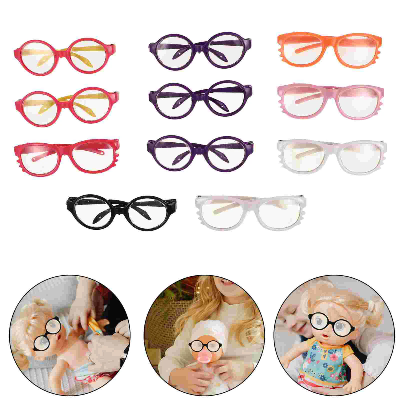 

11 Pcs Eyeglasses Mini Toy Toys Cosplay Party Accessories Black Sunglasses Plastic Girl