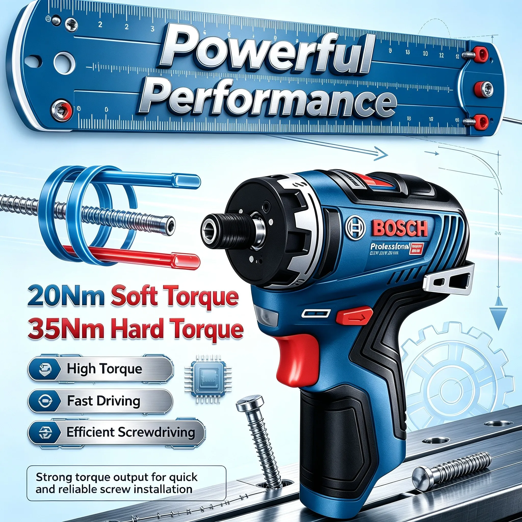 Bosch GSR 12V-35 HX 12V Brushless Cordless Drill Driver/Screwdriver Li-Ion Battery Professional Electric Power Tool
