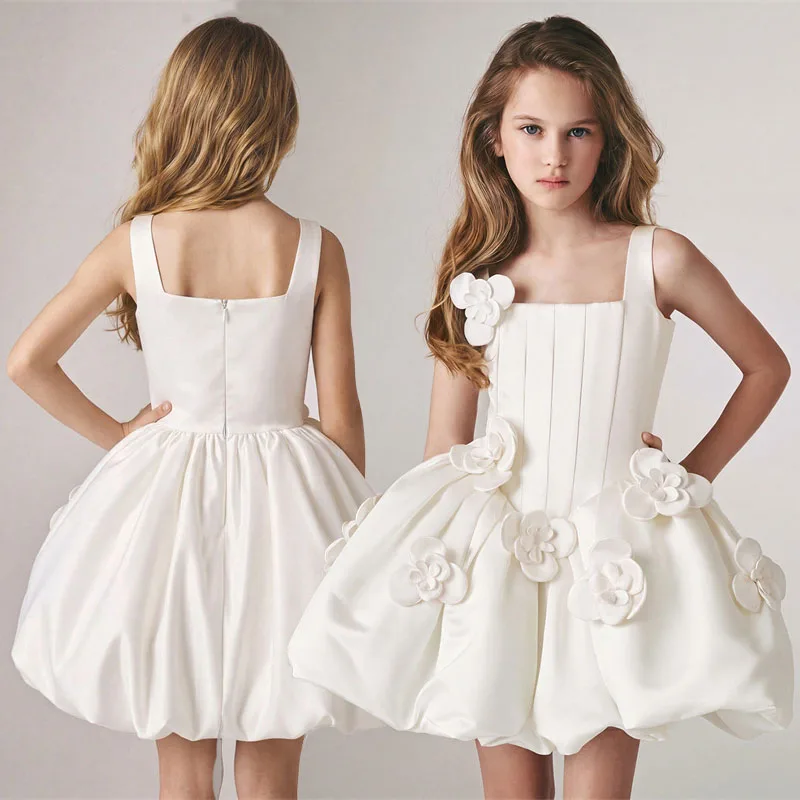 Girls Formal Dress Kids Hostess Outfits Princess Birthday Party Gown Wedding Vestidos Children Piano Performance Costumes
