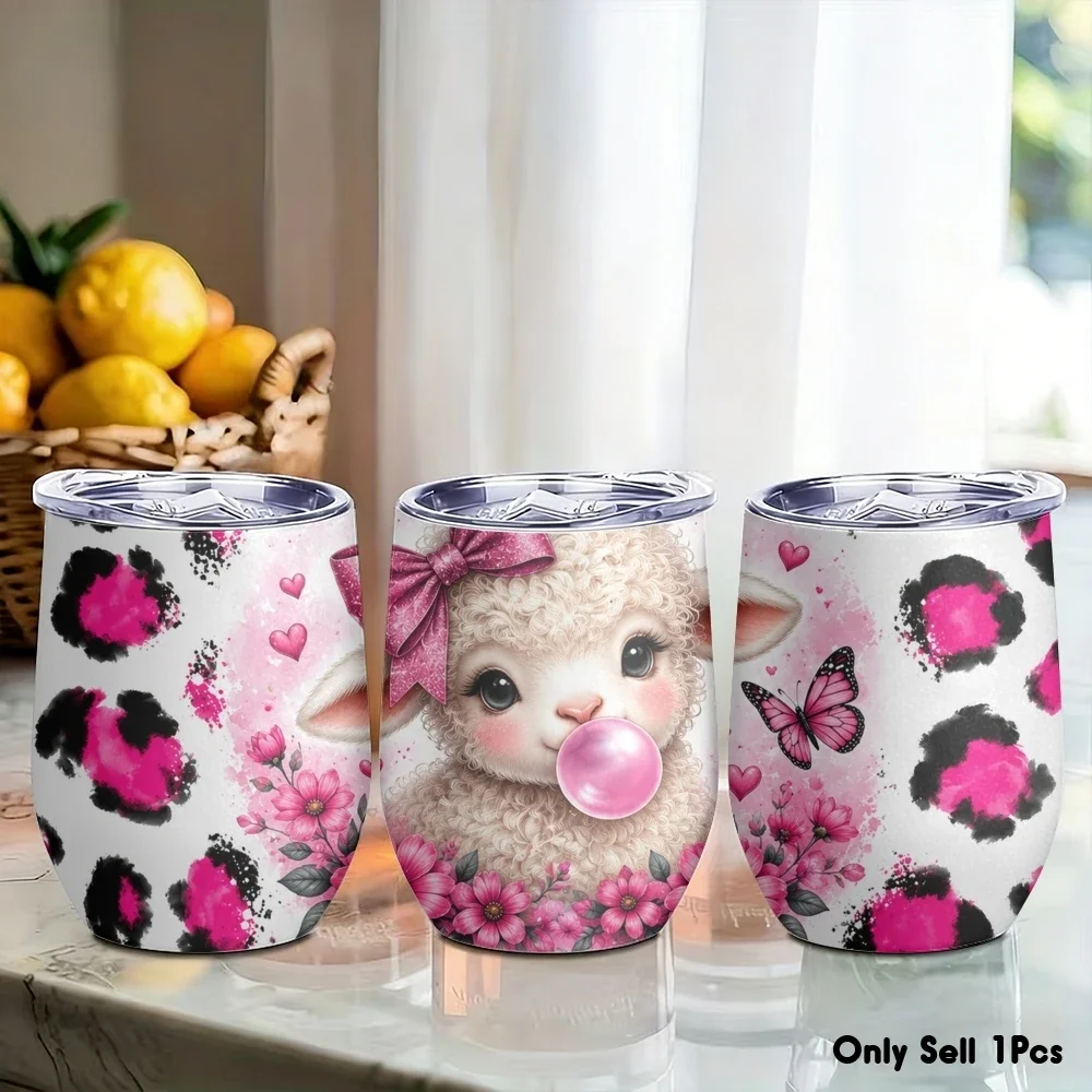 Just A Little Phrase Termos con diseño de animales de granja, Taza Eggshell de 12oz con tapa, Tazas de café portátiles, Taza para beber para viaje y hogar