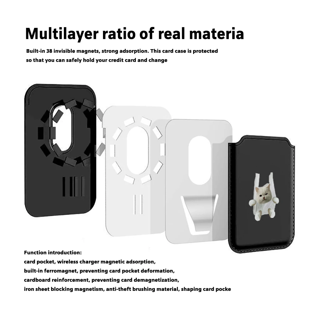 Garbage Bag Cat Magnetic Leather Wallet For iPhone 17 16 Pro Max For Samsung Galaxy S25 S24 S26 Ultra Card Bag Phone Accessories