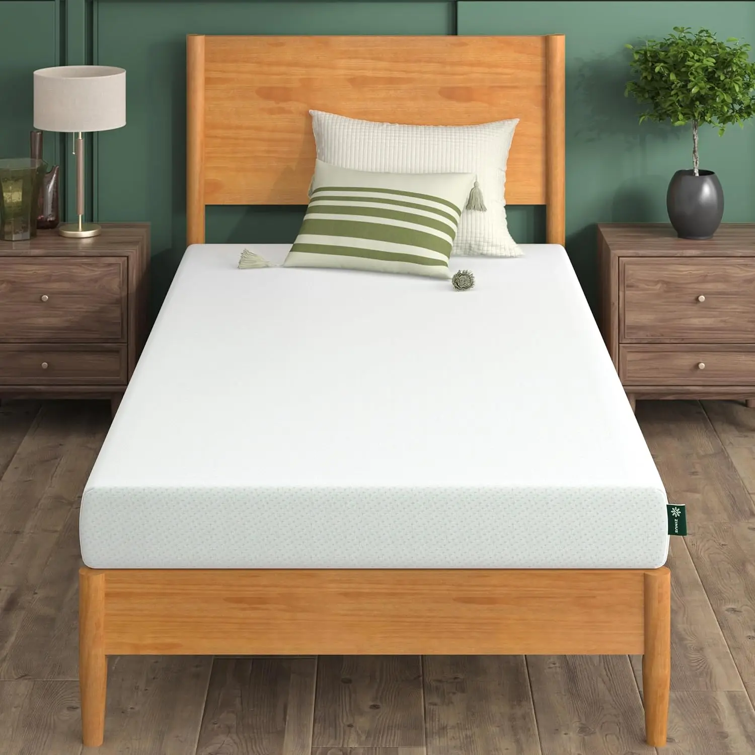 

6 Inch Green Tea Memory Foam Mattress, Fiberglass Free, Patented Custom Contour Support, Sturdy Base Foam, CertiPUR-US Certified