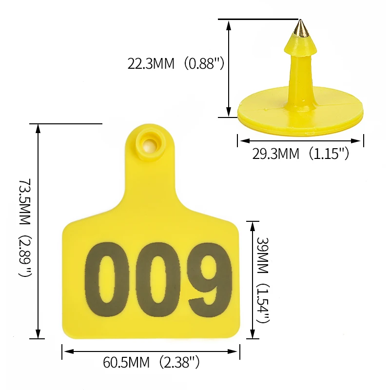 Imagem -05 - Etiqueta de Identificação da Exploração Animal do Gado com Número para o Porco da Vaca Ovelhas 100 Peças