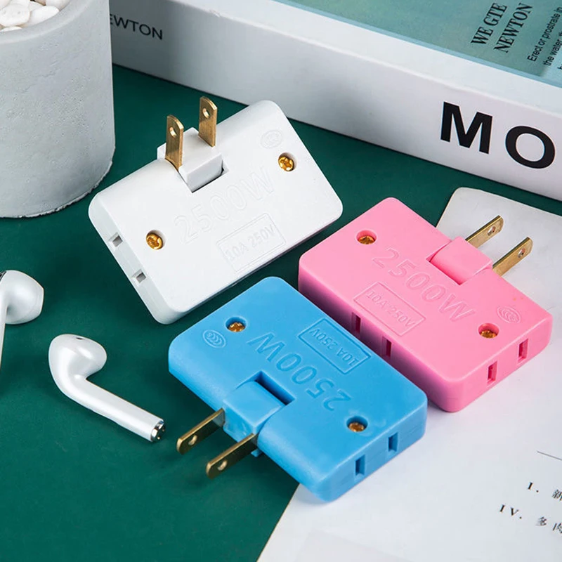 1 To 3 Rotatable Socket Converter 2Pin Electrical Plug Extension Adapter 2500W Multi Power Outlet Converter