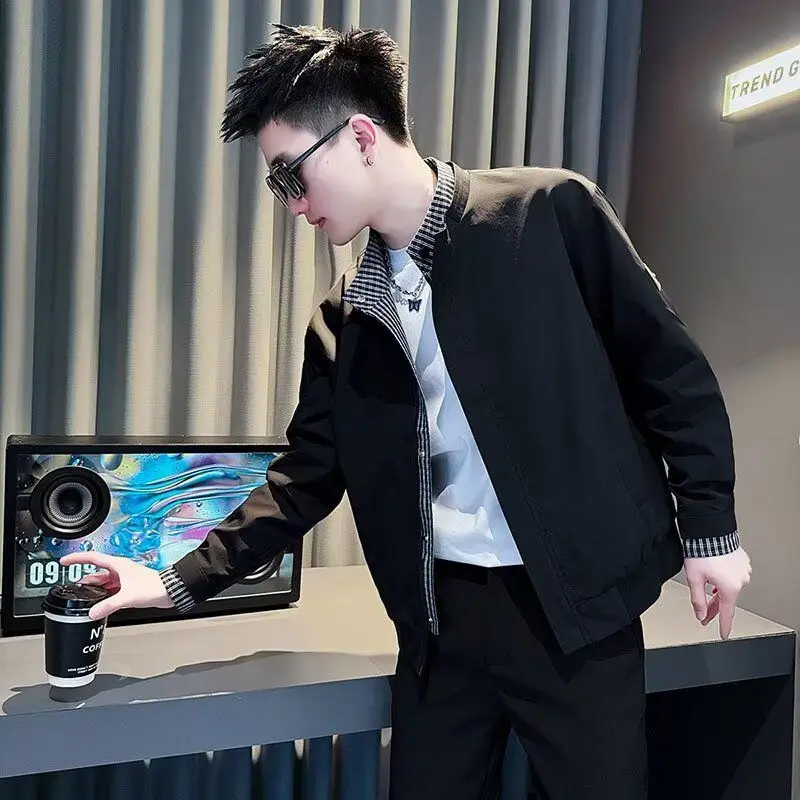 

Свободная мужская куртка 2024, весенне-осенняя уличная одежда Sli, Гонконг Sle, уличный тренд, Harajuku, корейская версия, верхняя одежда