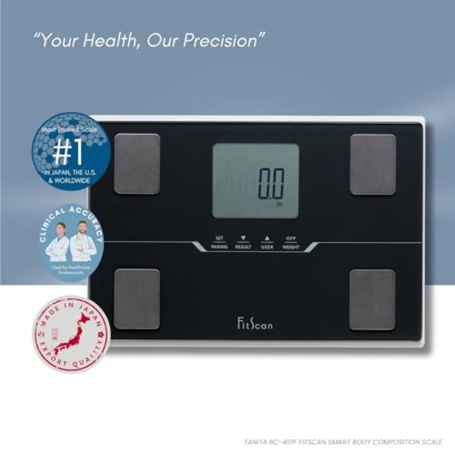 Travel scale for fitness tracking: ABS plastic, black, Japan tech with Bluetooth and compact design