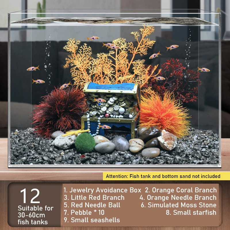 001 Large Scale Fake Coral Reef Fish Tank Landscaping Aquarium Simulation Seawater Decor Shell Water Scenery Package Home Decor