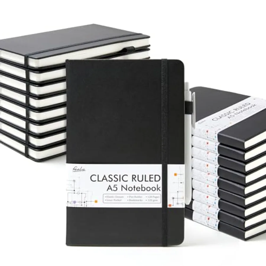 

Набор из 18 блокнотов для работы и бизнеса, твердый переплет, линованные страницы, с держателем для ручки, для мужчин и женщин, для заметок