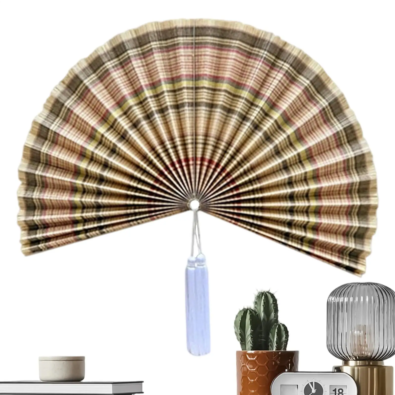 40 inch handmade bamboo decorative wall fan Bohemian style headboard wall decoration Ornament with Tassel for Home Living Room