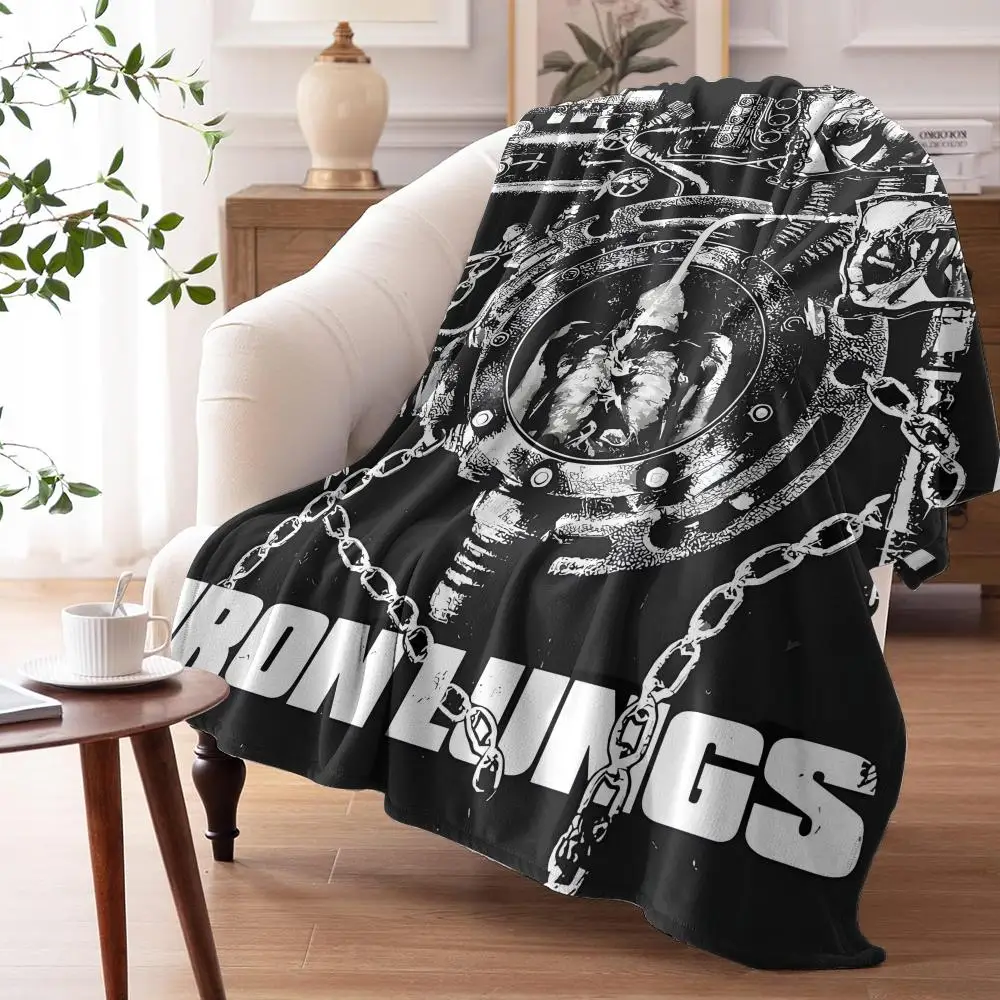 I-Iron L-Lung Throw Soft Flannel Throw Summer AC Blanket Lightweight Cool Nap Blanket for Sofa Bed Couch Travel