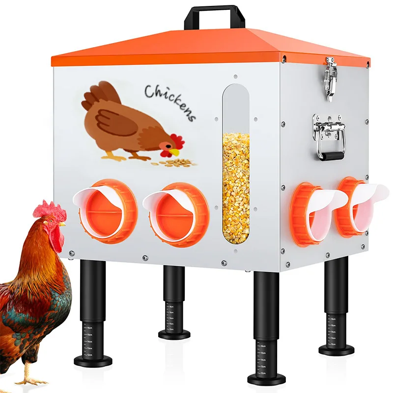 Automatic Poultry Feeder, Chicken Feed Trough, Large Capacity Feed Box, Anti Waste Feeding Equipment for Chicken Duck Goose