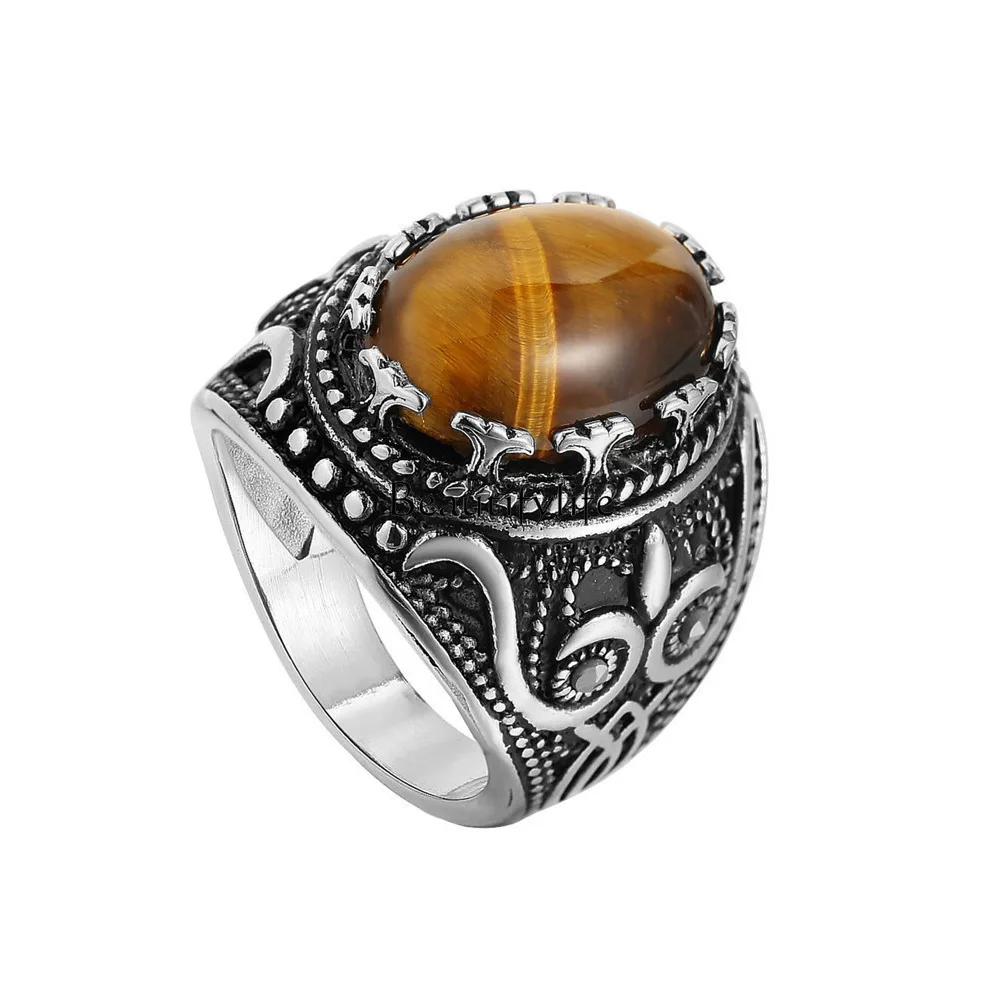 Retro domineering ethnic style tiger's eye stone personalized fashion accessories