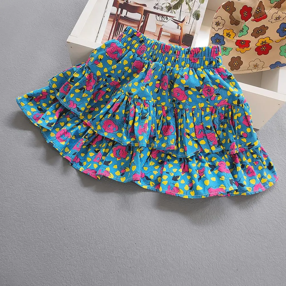 Summer Children\'s Girl Cake Skirts for Kids Baby Casual Floral Flowers Skirt Girls Clothes