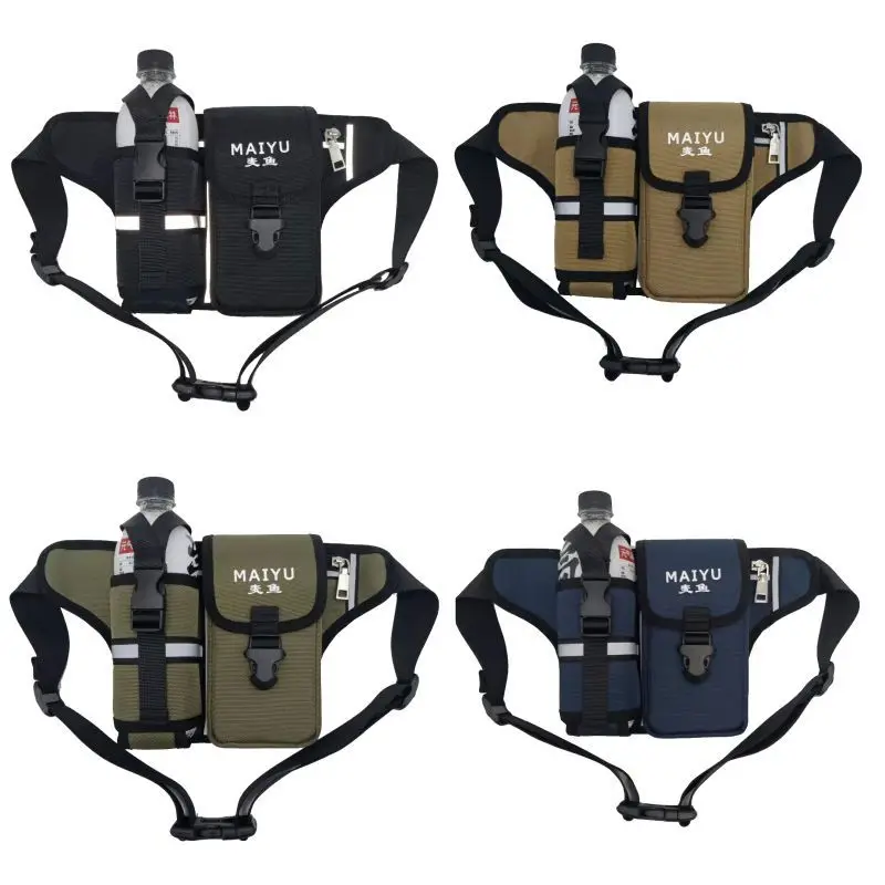 

Waterproof and wear-resistant Oxford fabric waist bag, outdoor sports water bottle, mobile phone storage, hiking chest bag
