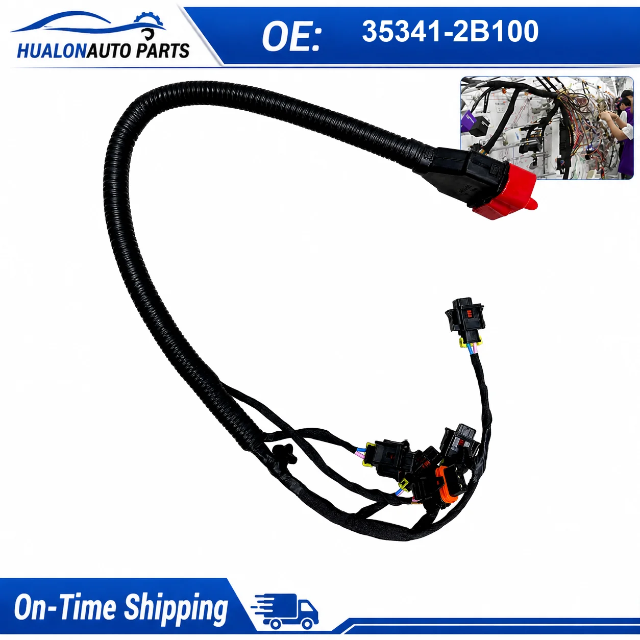 

35341-2B100 Engine Fuel Injector Wiring Harness for Hyundai Kia Fuel Injection Electrical Cable Assembly Repair Kit Connector