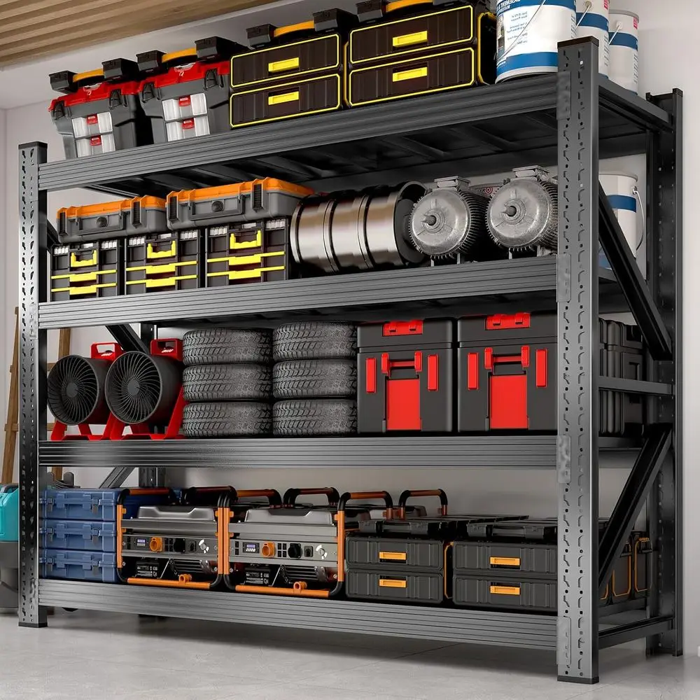 

Металлический стеллаж на 5 полок, 71 дюйм, регулируемый, для гаража, грузоподъемность 2722 кг, идеально подходит для мастерских и складов