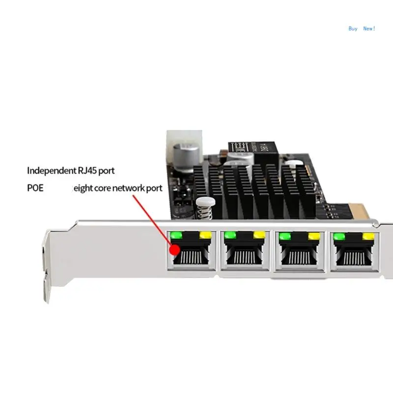 4 Port PCIE 4X Gigabit Networking Card 10/100/1000Mbp PCIE Ethernet Adapter LAN Card Ethernet Card for Servers Accessories