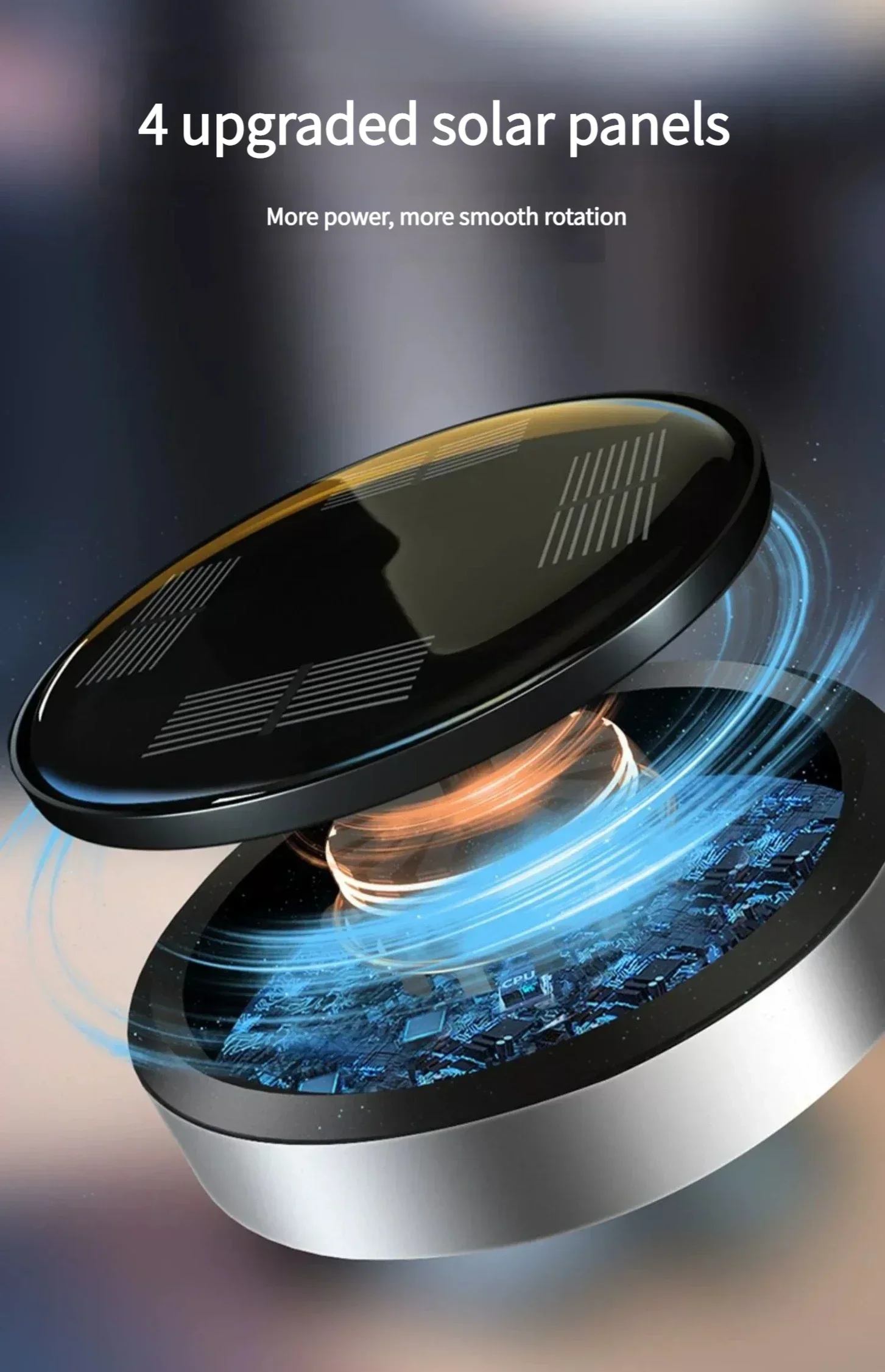 Neue Auto Lufterfrischer Solar Hubschrauber Dekoration Legierung Propeller Rotierenden Auto Aroma Parfüm Diffusor Innen Zubehör – Detail 3