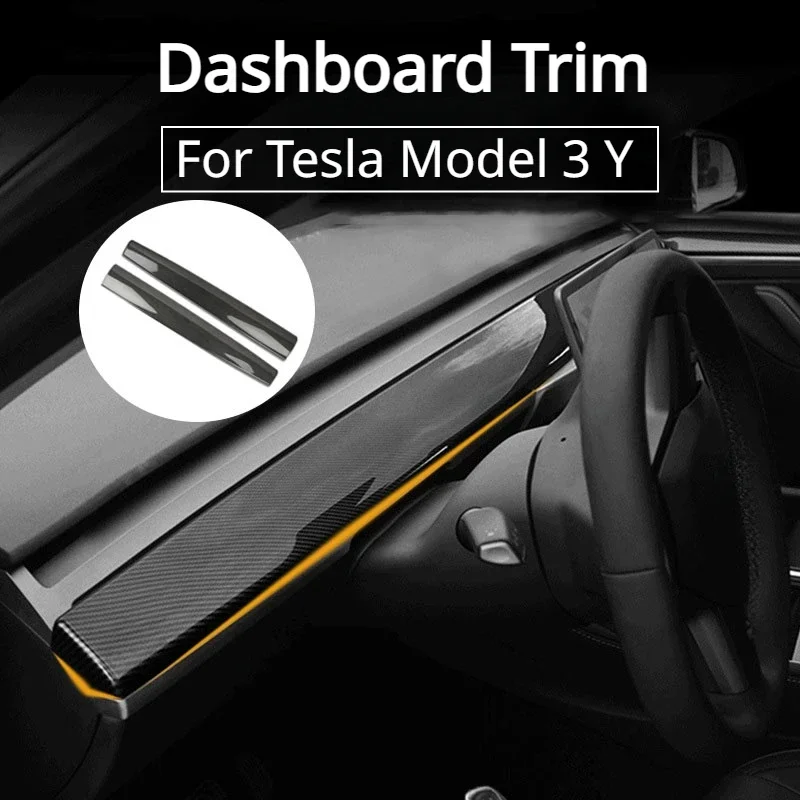 4Pcs Matte Dashboard Decoration for Tesla Model 3/Y Door Interior Dashboard Door Modification Cover Decor Adhesive Panel Trims