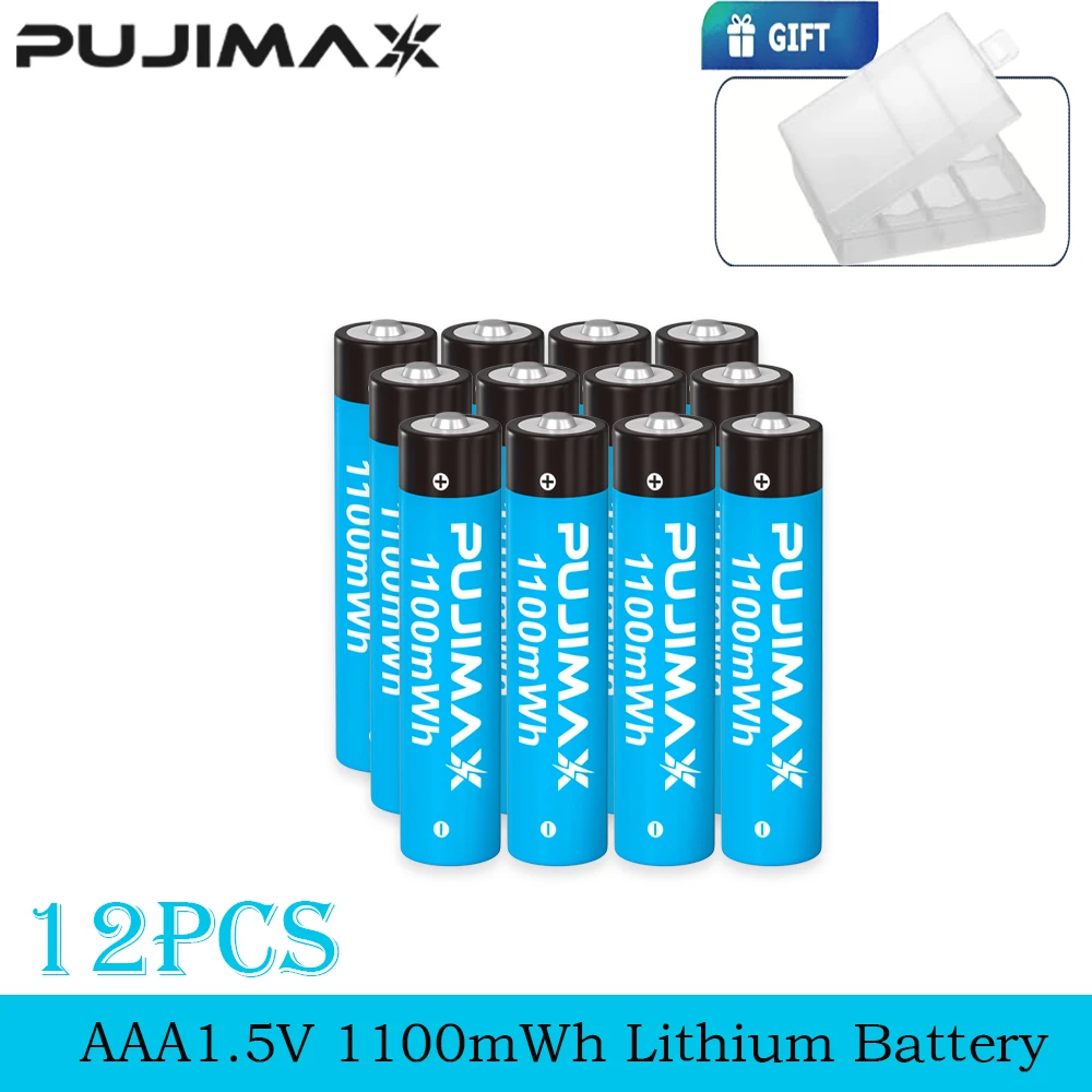 PUJIMAX Wiederaufladbare Lithium-Batterien AA 4255mWh/AAA 1100mWh Hochleistungs-Akkus 1,5V Batterien für Uhren, Mäuse und Fernbedienungen