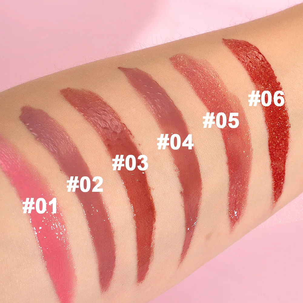 1set Moisturizing Pearl Lip Gloss Ginger Plumping Lip Oil Lip Care Colorful Big Brush Head Cross border Hot Selling
