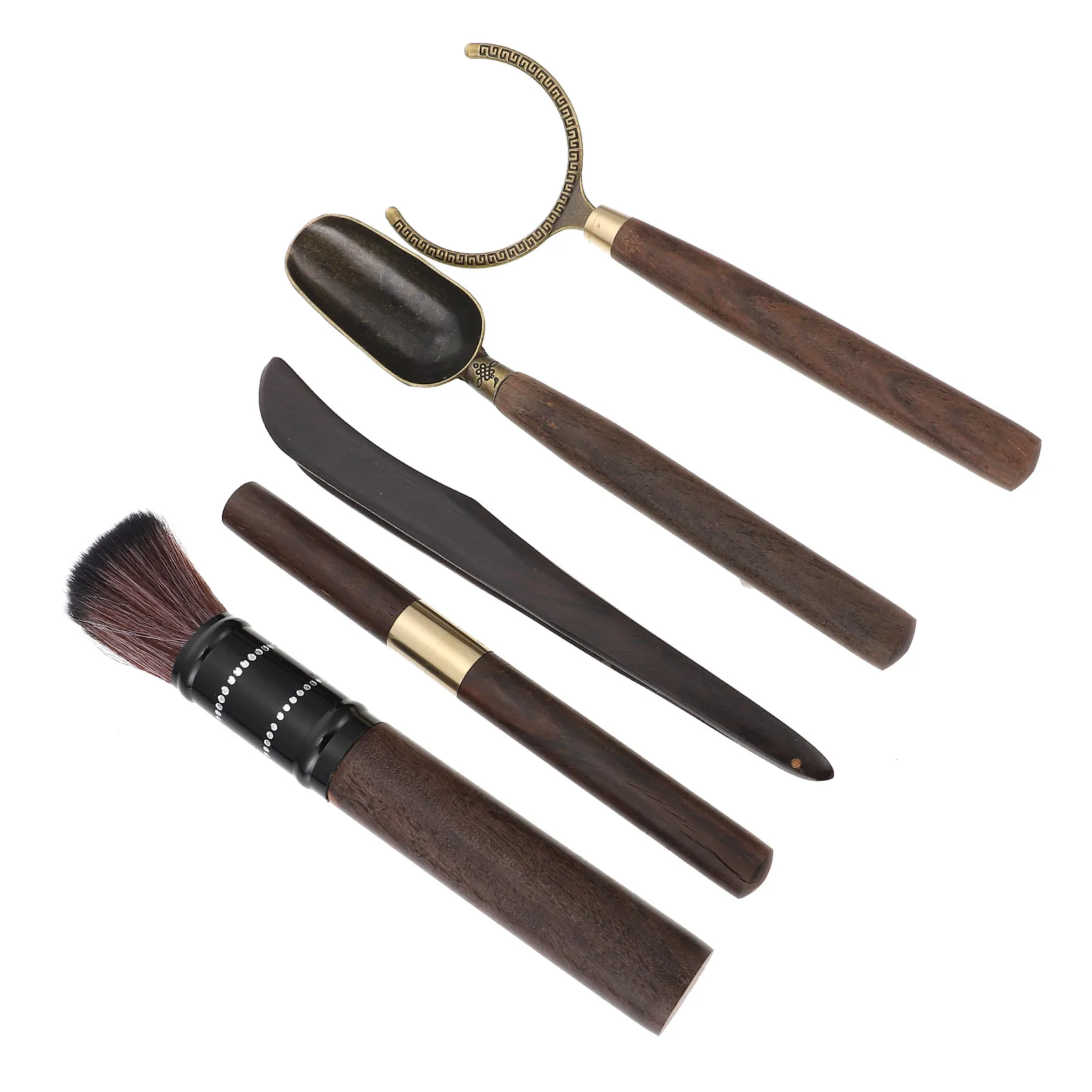 

5pcs Tea Accessories Bamboo Alloy Chinese Kung Fu Tea Tools Copper Kung Fu Tools Set Gift Home Office Decor Daily Enjoyment