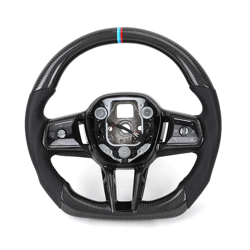 Carbon Trim Half Perforated Leather Steering Wheel for BMWs  M3 F80 F82 F85 M2 F87 M5 F90 F97 i5 G11 G12 G20 G30 G42 G80 G82