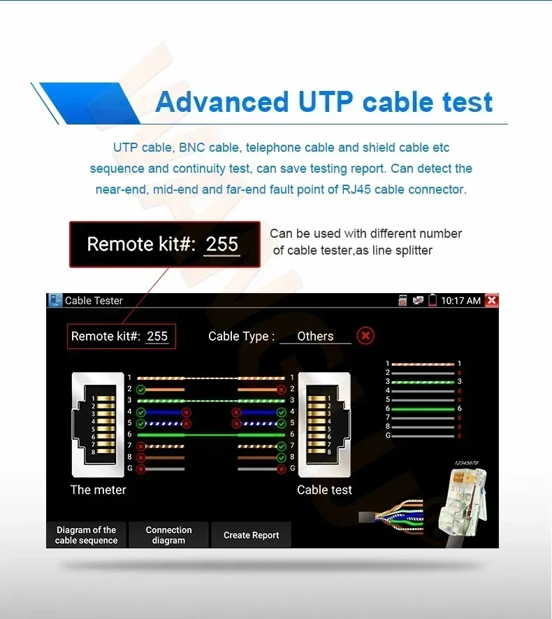 IPC9800 IPC CCTV test monitor 8MP AHD TVI CVI Tester PRO H.265 4K Video display tester monitor IP camera tester 7inch cctv test