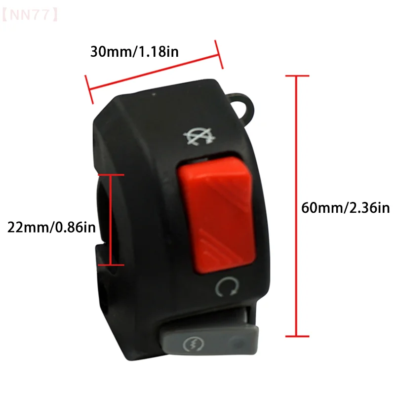 Motorcycle Switch Universal 7/8inch Handlebar Fog Hedlight Horn Start Kill Switch ON OFF Button 12V For ATV Scooters Snowmobile