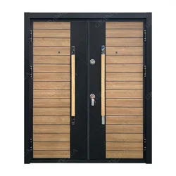 custom.Best Quality Classic Design New Products Aluminum Composite Frame Front Entrance Security Armored Steel Double Door