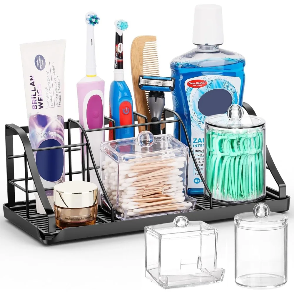 

Набор держателей для зубных щеток с 2 держателями Qtip, диспенсером, детской электрической зубной щеткой и держателем для зубной пасты, зубным 7 слотами