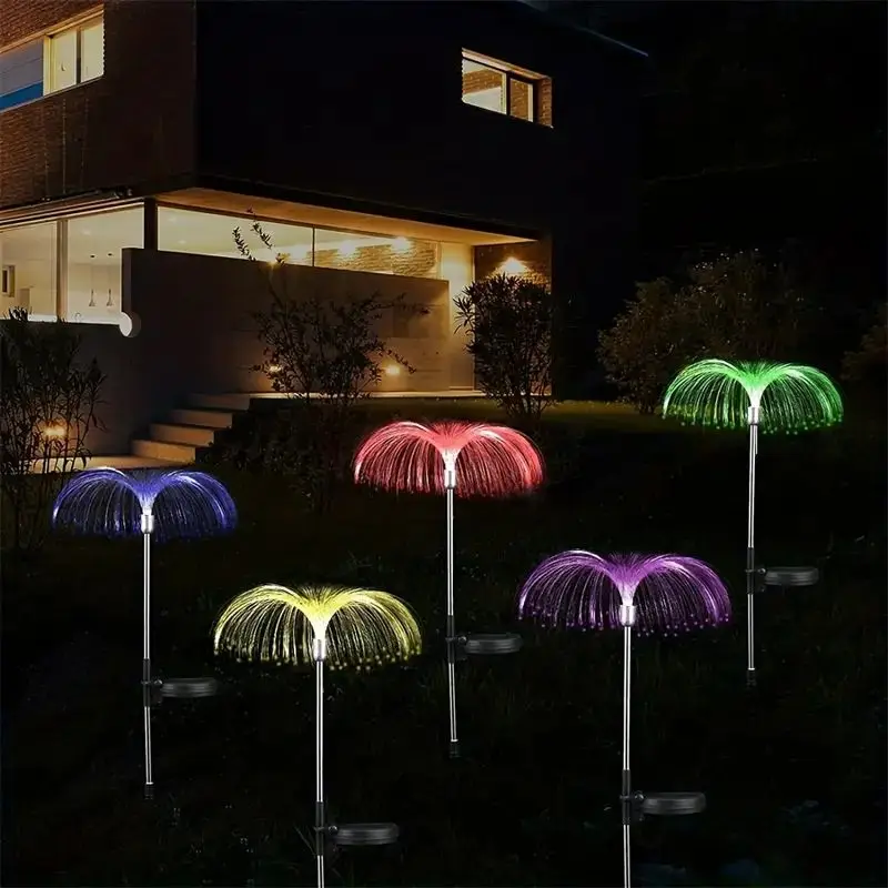 1pc Solar Jellyfish Lights , 7 Colors Changing Waterproof Lights, Solar Flowers Lights For Yard Festival Garden Wedding