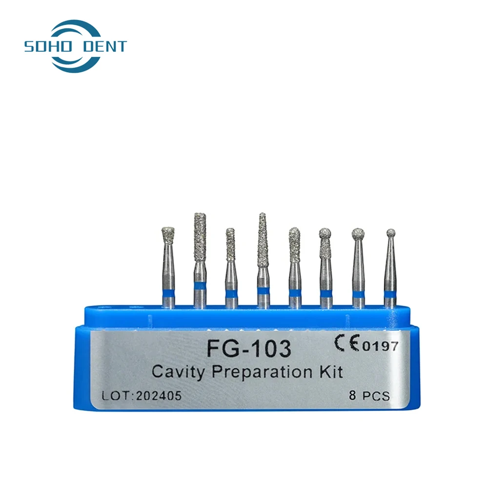 10 صناديق الأسنان الماس Fg الأزيز التدريبات 1.6 مللي متر ل طبيب الأسنان قبضة يد بسرعة عالية تلميع أدوات تبييض الأسنان عدة معدات طبيب الأسنان