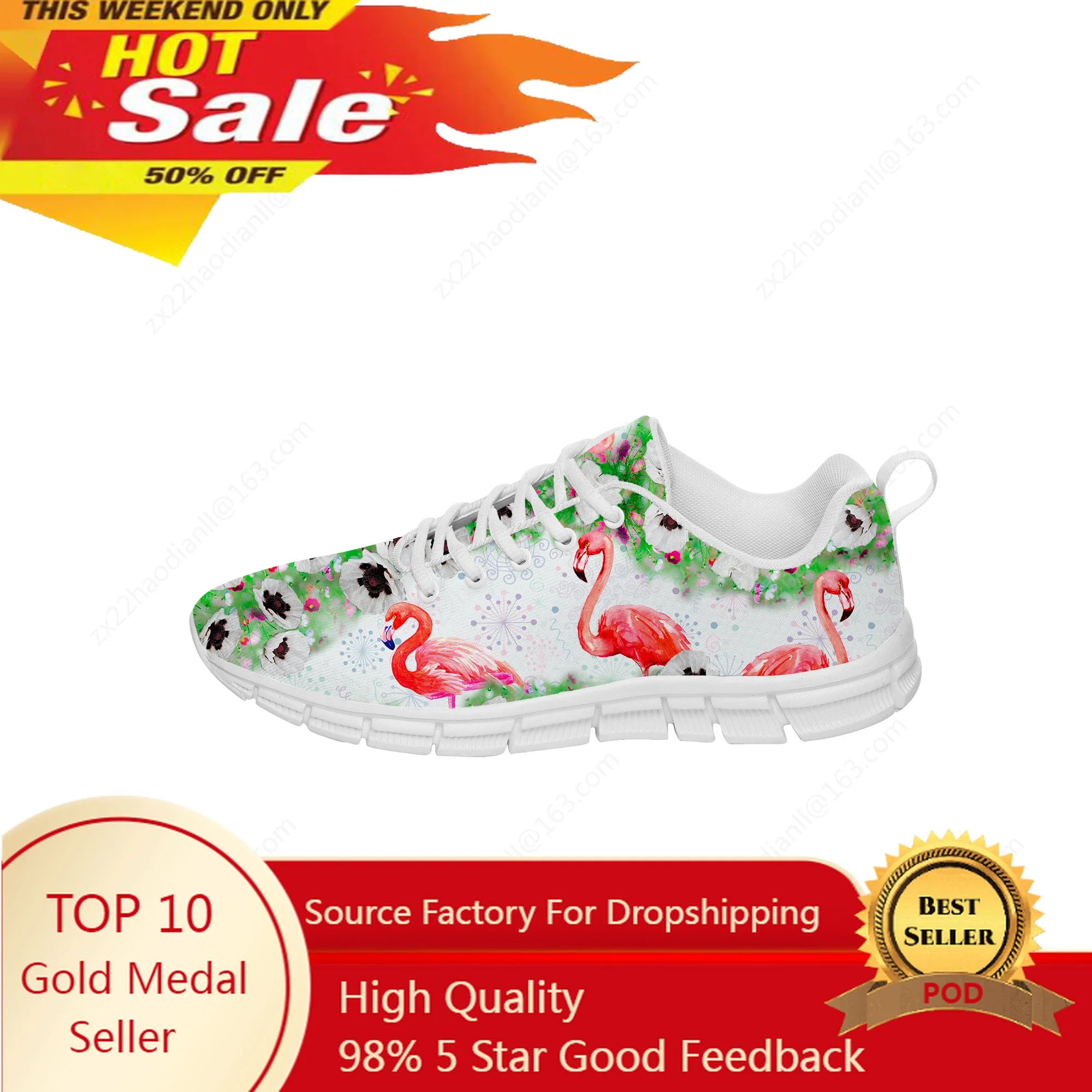 Flamingos Low Top Sneakers Mens Womens Teenager Casual Shoes Canvas Running Shoes 3D Print Cosplay Breathable Lightweight shoe