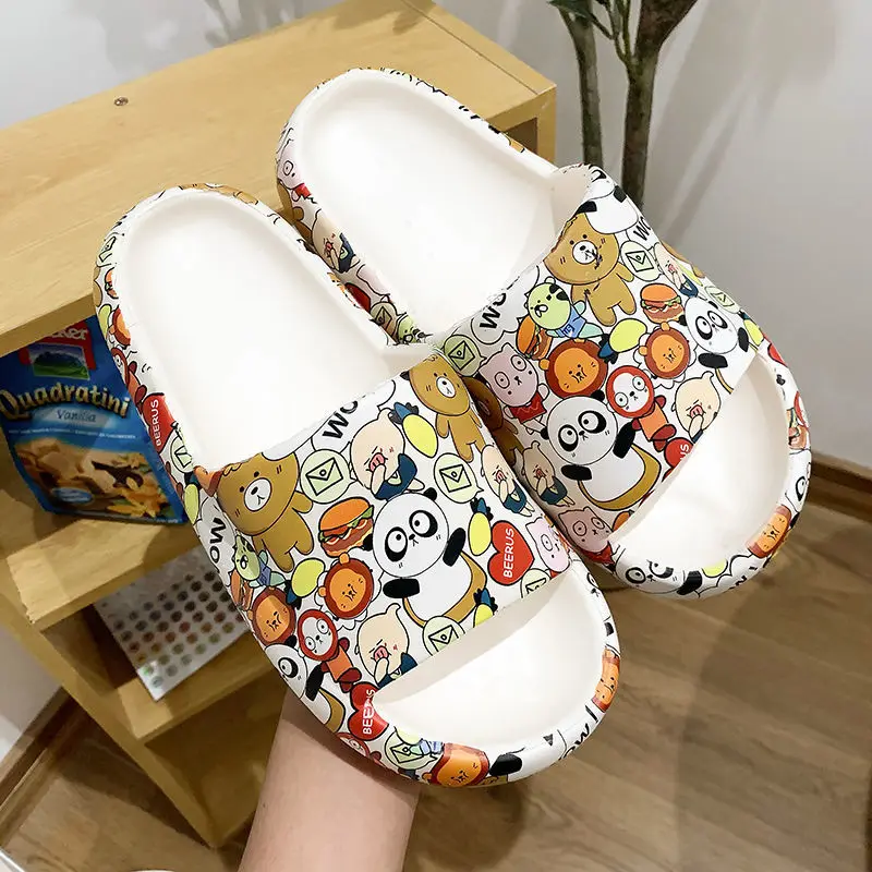 Youpin Non-slip Women Summer Platform Slippers Beach Slide Sandals Flip Flops Cartoon Candy Bear Animal Girls Home Indoor Shoes