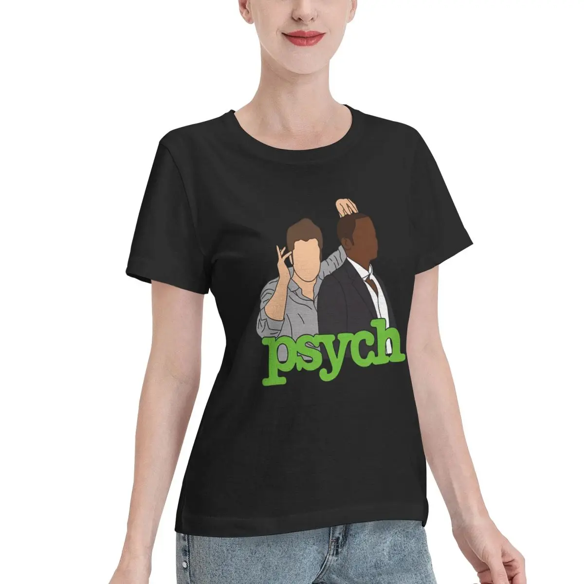 Oversized Option Psych-Shawn & Gus Women's T-shirt Fashion Summer Women Top