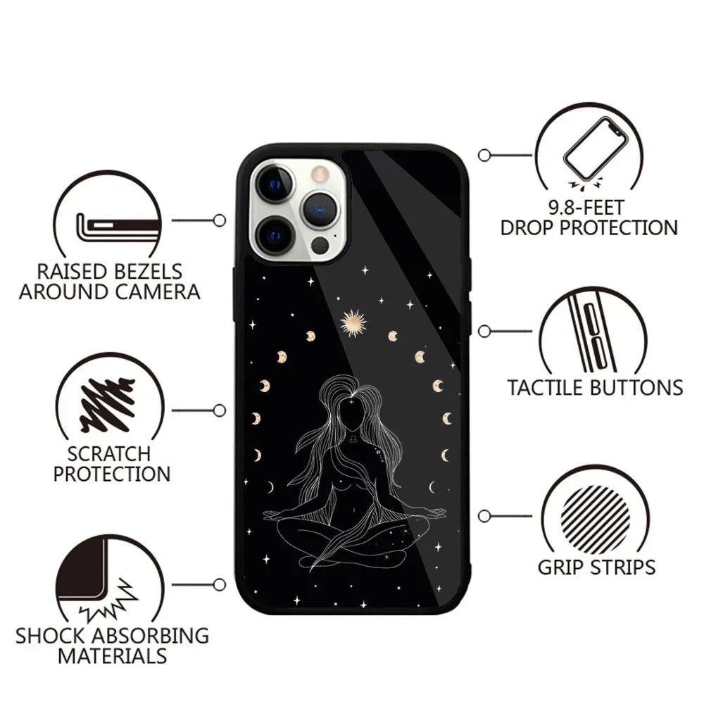 Funda de teléfono Witches Moon Tarot Mystery Totem para iPhone 15,14,13,12,11,Plus,Pro,Max Mini Magsafe carga inalámbrica magnética