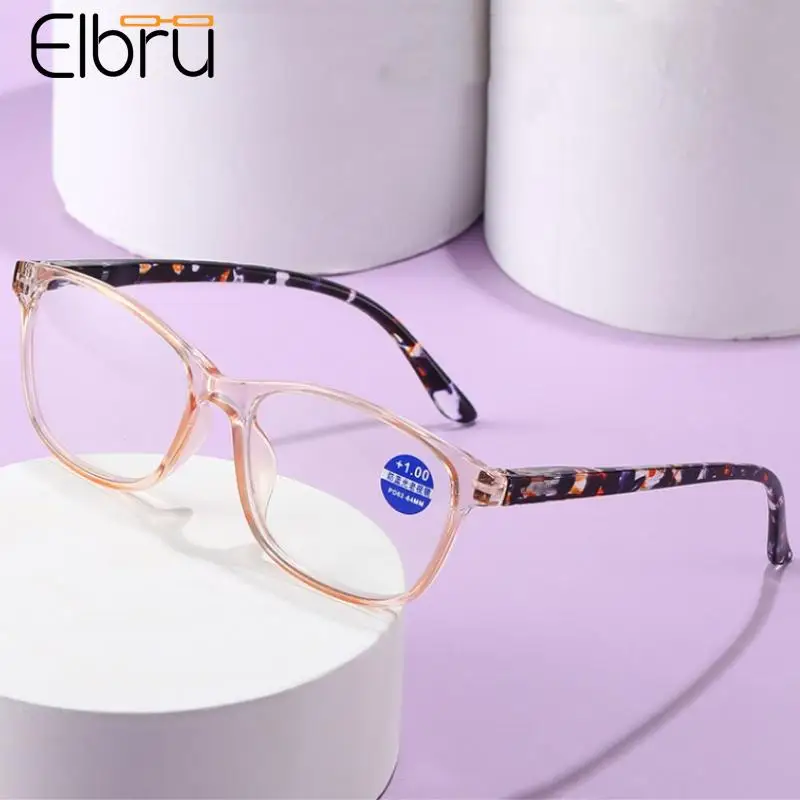 

Elbru +1+1.5+2+2.5+3+3.5+4 Reading Glasses Women Men Anti Blue Light Presbyopic Eyeglasses Prescription Reading Optical Eyewear