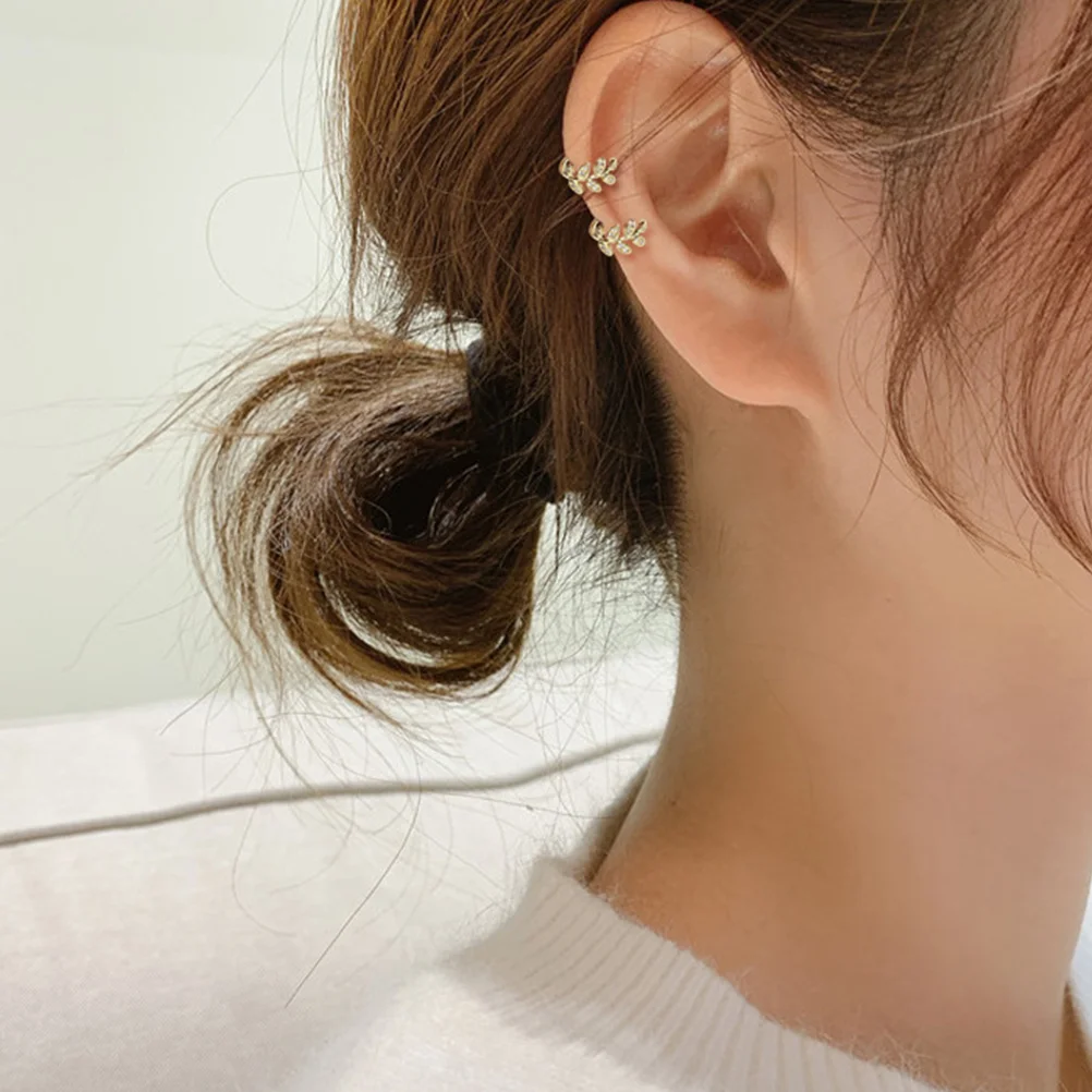 

1 Pair Ear Clips No Ear Hole Stylish Branch Shape Delicate Earrings Women Accessories Creative Jewelry Party Holiday