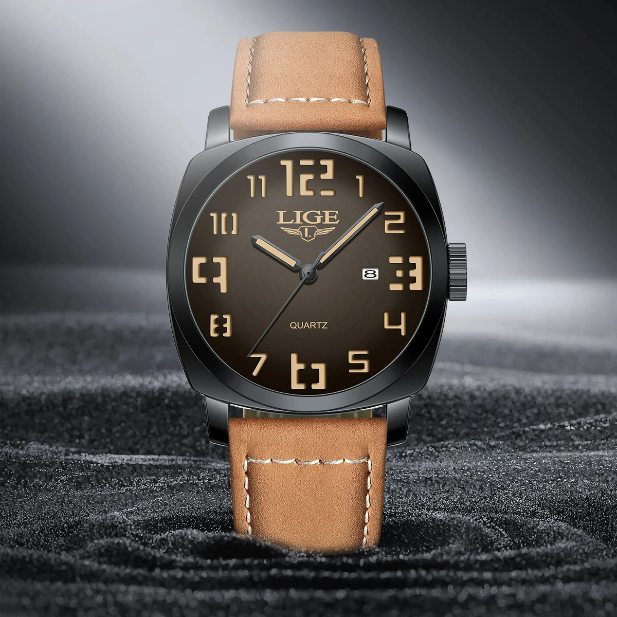 LIGE Fashion Mens Exquisite Wacth Leather Quartz Wristwatch Business Gentle Clock Casual Watch For Men Elegant Relogio Masculino