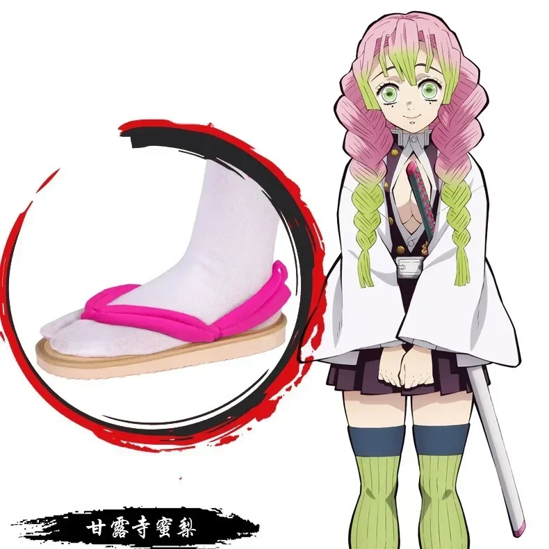 2026 1 Pair Anime Cosplay Shoes Tanjirou Nezuko Zenitsu Giyuu Shinobu Kyoujurou Muichirou Mitsuri Sandals Geta Clogs Flip Flops