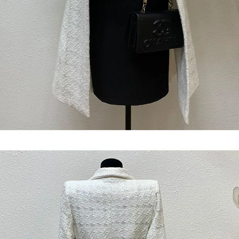 White Women Overcoat 2025 New Fashion elegant lapels Women's Trench Coat Thickened Winter High-Quality Women's Trench Coat H655