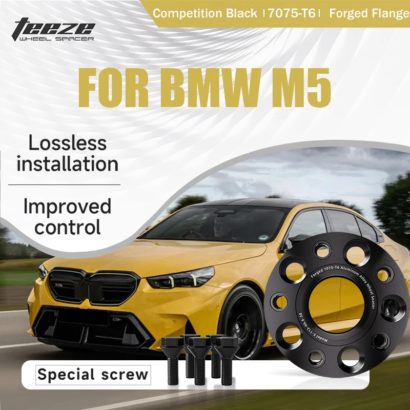 Teeze 2pcs 5x112 66.6/5x120 72.6 14x1.25 Hub Centric Black Forged Wheel Spacer For BMW 2011-2025 M5 F10/F90/G90 15/20/25/30/35mm