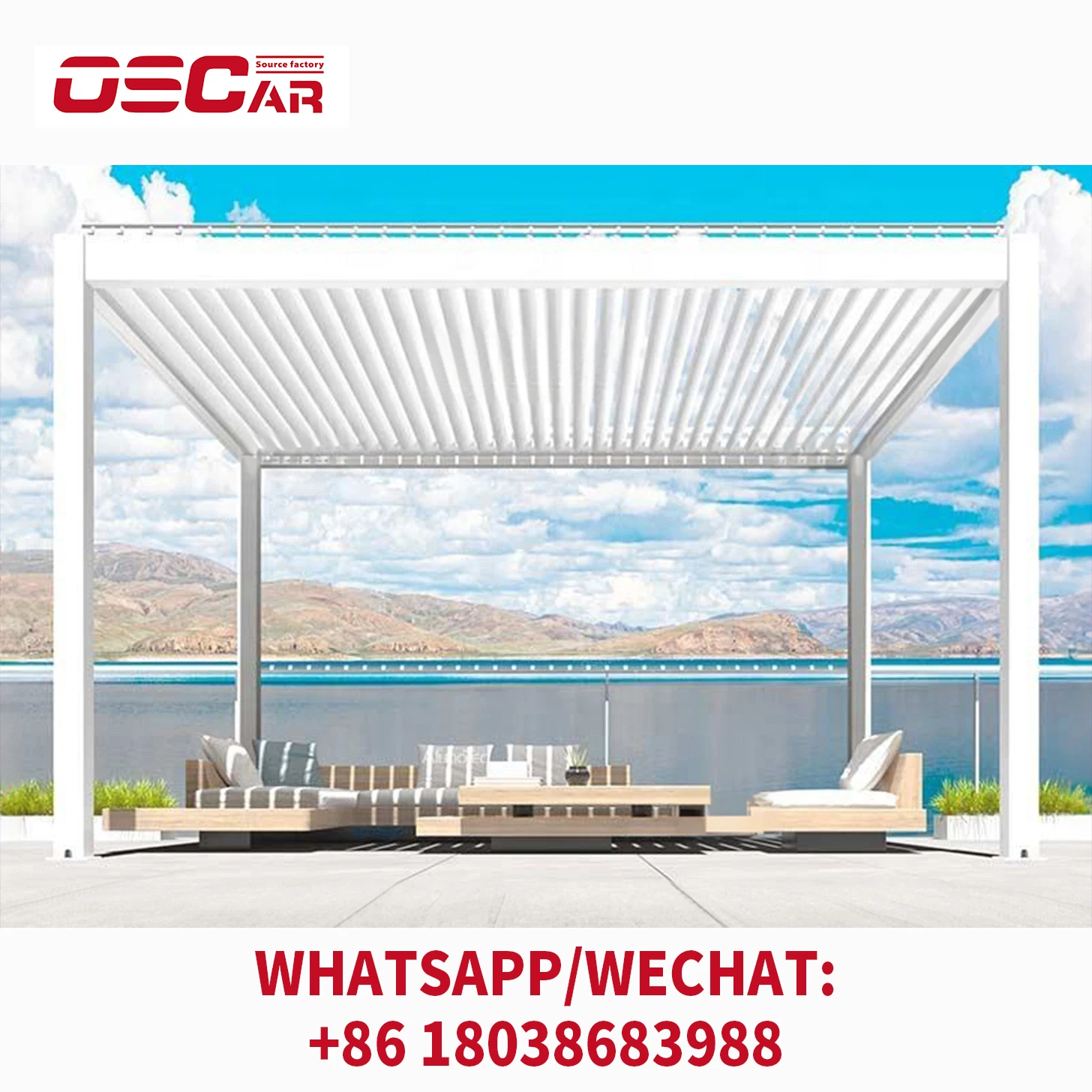 

Modern Garden Outdoor Aluminum Louvered Pergola arches arbours pergolas bridge Other Outdoor Furniture Set