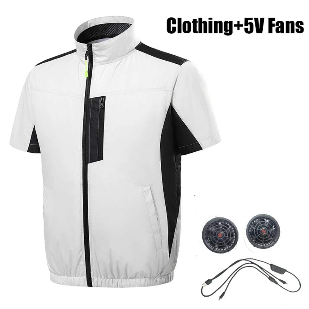 2024 Air-conditioning Clothing Heat Protection Fan Clothing Short Sleeve Intelligent Cooling Men and Women Outdoor Hiking