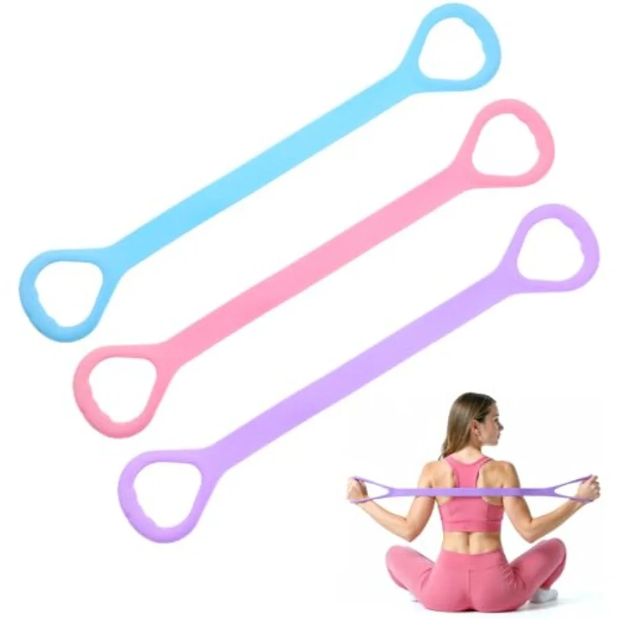 Figure 8 Resistance Band with Handles Elastic Bands for Arm Back Shoulder Training in Black Durable Exercise Equipment for Yoga
