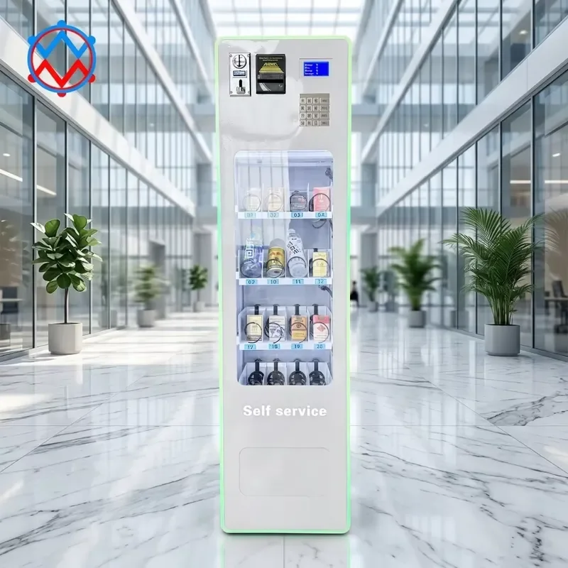 for European Standard Outdoor Wall Mounted Vending Machine 7 Inch Touch Screen Snack Drink White SDK Remote Control
