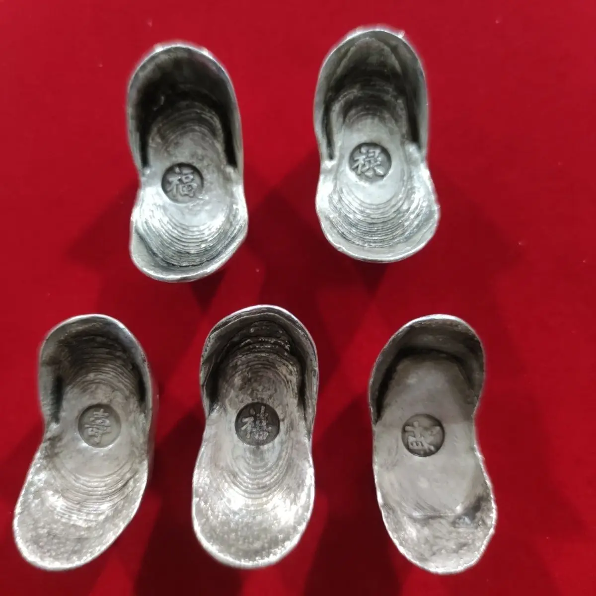 Antique ancient antique coins, Qing honeycomb silver ingots, Fulu Shouxi Cai characters, collections