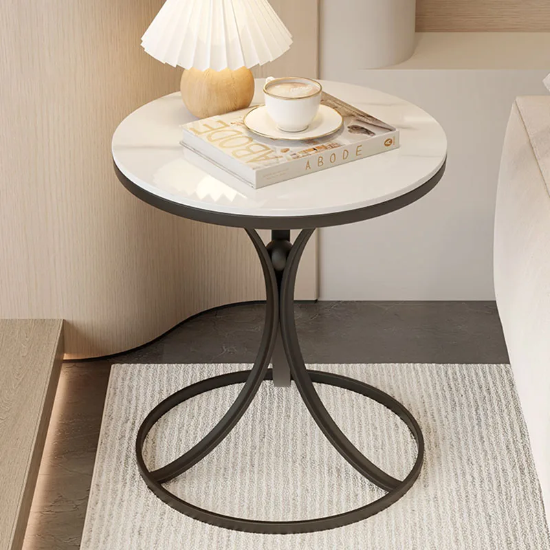 Modern Living Room Round Coffee Table White Marble Minimalist Tea Metal Tables Iron Designer Stolik Kawowy Nordic Furniture