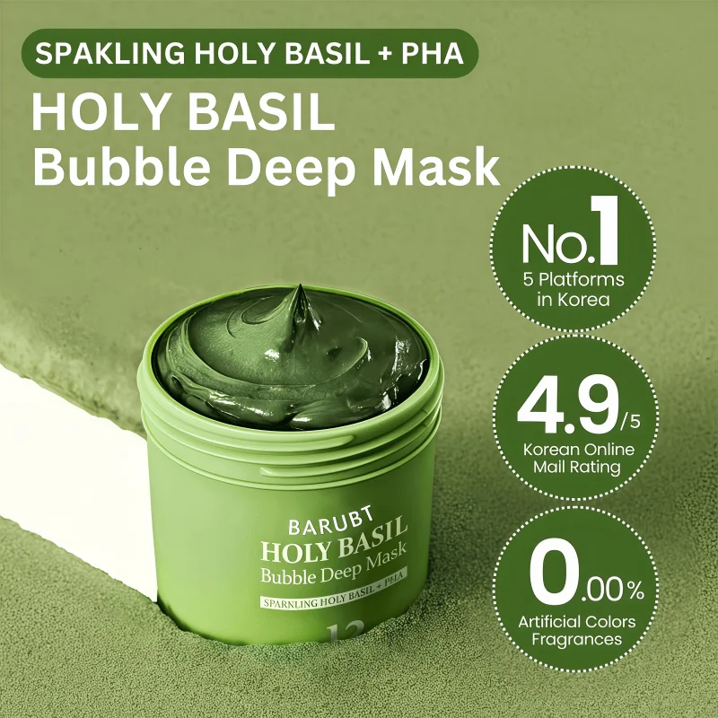 13% PHA Bubble Deep Cleansing Mask | Holy Basil Extract | Pore Exfoliation, Blackhead Removal, Oil Control, Moisturizing